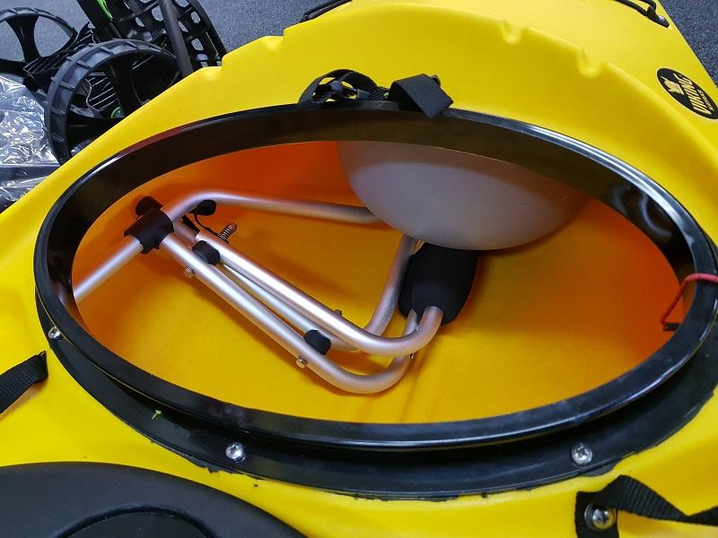 The KCB will fit inside the hatch of the ‘Viking Reload Kayak’ and others… The KCB will fit inside the hatch of the ‘Viking Reload Kayak’ and others…