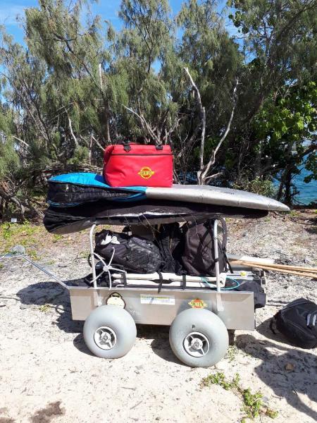 North End Boardriders loaded up to cross over sand dunes and rocks with over 75kg of contest equipment, that even their juniors can push!!