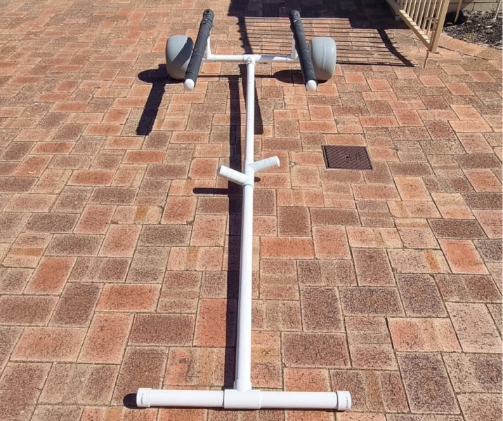 It is an inflatable boat dolly made of PVC!