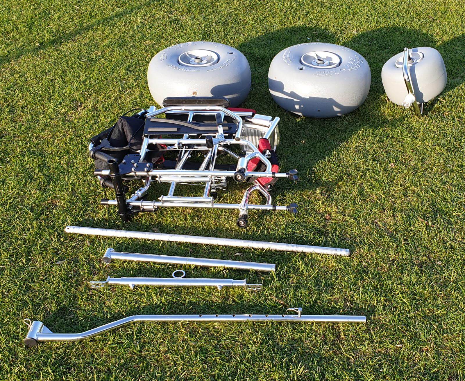 Front and Rear Conversion Kit shown disassembled for ease of transport